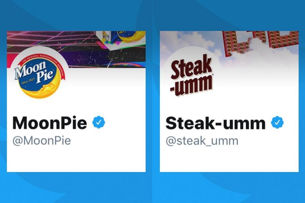 Which brand has the best Twitter account: Steak-Umm or MoonPie? 