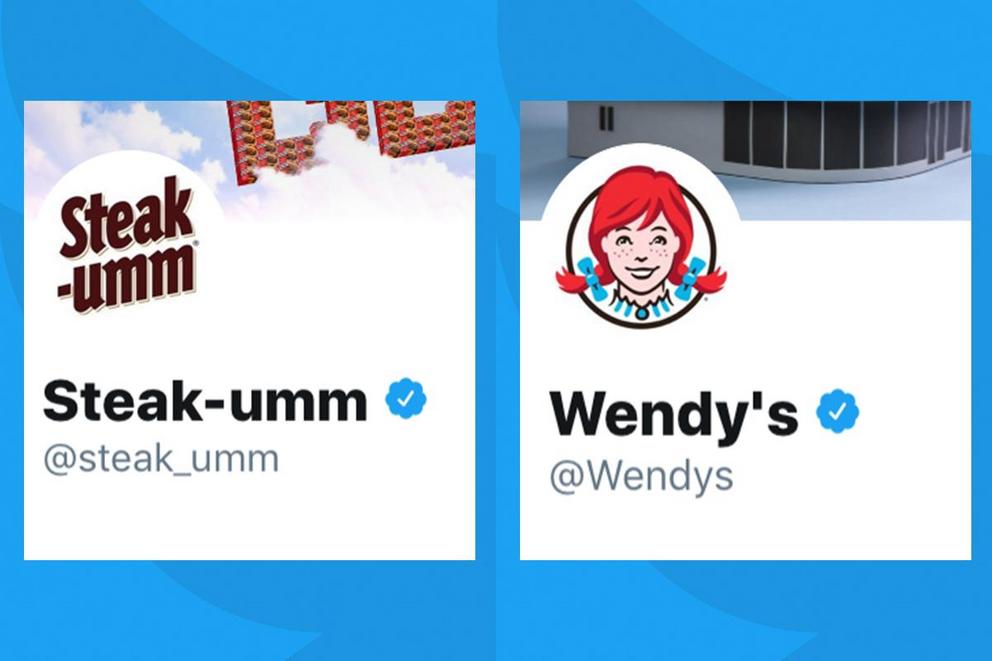 Which brand has the best Twitter account: Steak-Umm or Wendy's? 