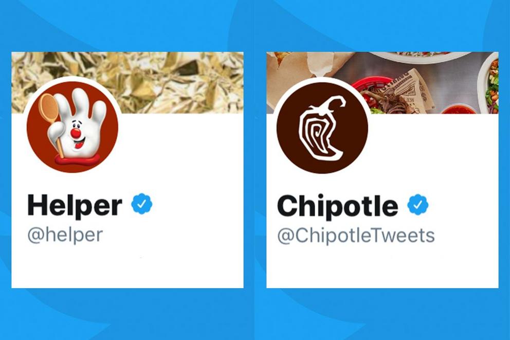 Which brand has the best Twitter account: Hamburger Helper or Chipotle?